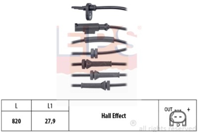 Датчик, скорость вращательная колеса eps 1.960.140 фото №1