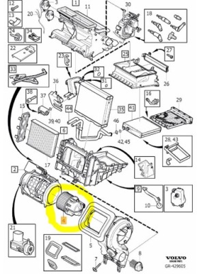 Volvo xc60 s60 v60 s80 v70 xc70 воздуходувка обдув вентилятор салона / новый фото №1