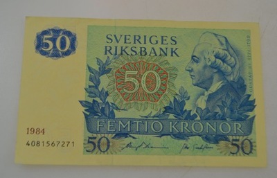 Szwecja - banknot - 50 Koron 1984 rok