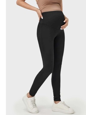 SHEIN LEGGINSY CIĄŻOWE CZARNE DOPASOWANE 36 V7A