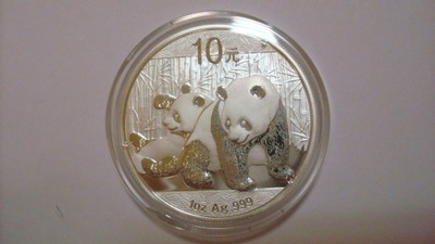 Moneta 10 yuan Chiny 2010 r. Panda srebro 1 oz stan 1