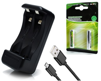 Ładowarka USB do baterii AA AAA USB + Akumulatorki Baterie AAA ZESTAW
