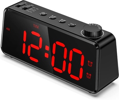 Radiobudzik Anjank AC196 Radio FM podwójny budzik zegar alarm 12/24h USB
