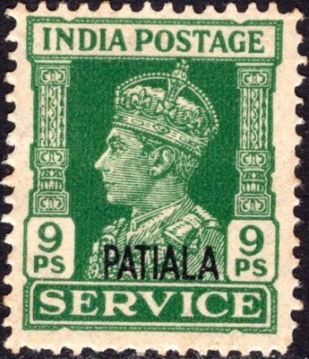 stany indyjskie Patiala KGVI service 9 p.czysty *