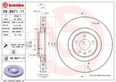 ДИСК ТОРМОЗНОЙ BREMBO 09.B971.11