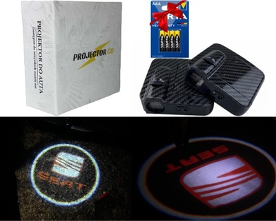 JUEGO DIODO LUMINOSO LED LOGOTIPO PROYECTOR SEAT ARONA LEON IBIZA ATECA TARRACO MII + REGALO  