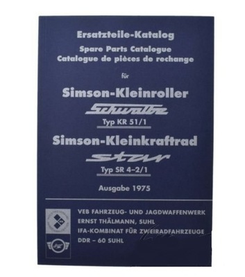 KATALOG SIMSON KR51/1 SR4-2 WYDANIE Z 1975