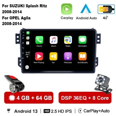 NAVEGACIÓN GPS ANDROID 13 RADIO PARA OPLA AGILA SUZUKI SPLASH RITZ 2008-2014  