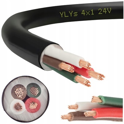 KABEL PRZEWÓD CZTEROŻYŁOWY 4 ŻYŁY YLYs 4x1mm