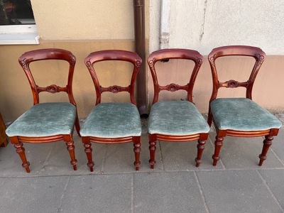 Antyczny komplet krzeseł - 4szt - Biedermeier