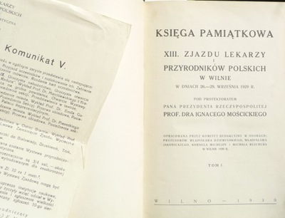 1930 KSIĘGA PAMIĄTKOWA XIII ZJAZDU LEKARZY I PRZYR