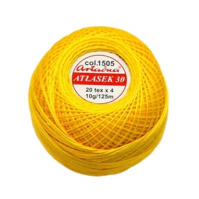 Kordonek Atłasek 30 żółty 1505 ARIADNA 10g/125m