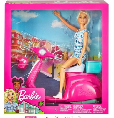 Lalka Barbie ze skuterem Skuter GBK85 Mattel