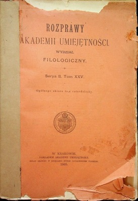 Rozprawy akademii umiejętności tom XXV 1905 r