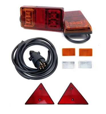 Набір лампа led причепа лампи задні відбивач 7pin фото №1