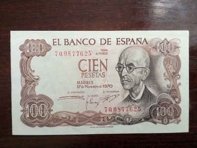 Banknot 100 peset Hiszpania