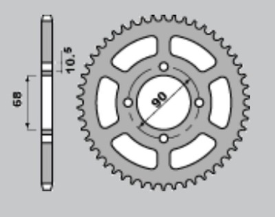 JR ЗУБЧАТКА ЗАДНЯ 243 53 HONDA MTX 125 RW '83-'94