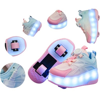 NOWE DZIECIĘCE ŚWIECĄCE BUTY ROLKI Z BUTAMI LED Rozmiar 28-37