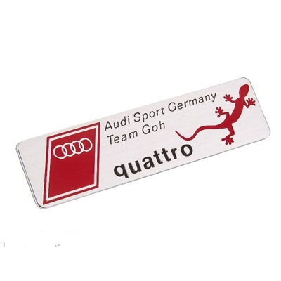 EMBLEMA INSIGNIA AUDI QUATTRO ALUMINIO JASZCZURKA  