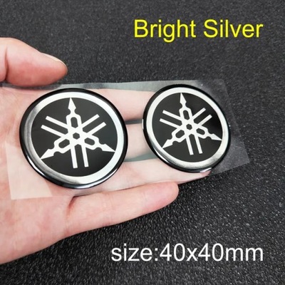 Yamaha 3D Stickers Emblem, Bright silver 4cm