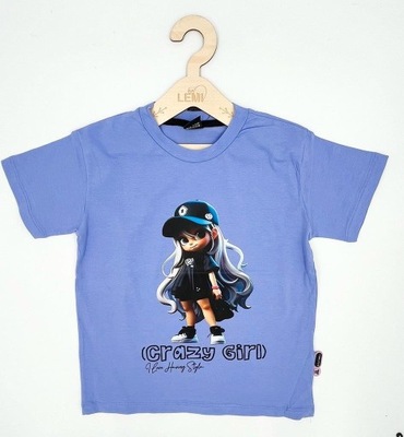 T-shirt dziewczęcy Lidmar Niebieski 122