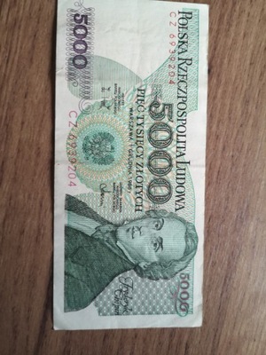 Banknot 5000 zł 1988 rok