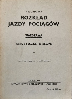 Rejonowy rozkład jazdy pociągów 1987-1988