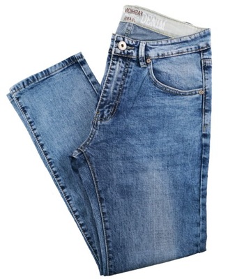 SPODNIE JEANS DŻIN JASNE NIEBIESKIE W35 L30 90-94