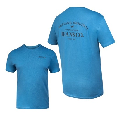 MUSTANG T-shirt KOSZULKA męska BAWEŁNA sportowa L niebieska