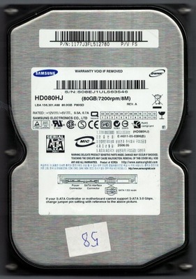 Dysk twardy Samsung HD080HJ rev. A 80GB