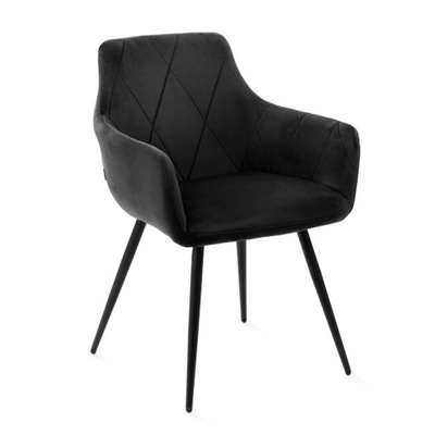 Krzesło FELLICE welurowe czarne 56x61x86 cm HOMLA