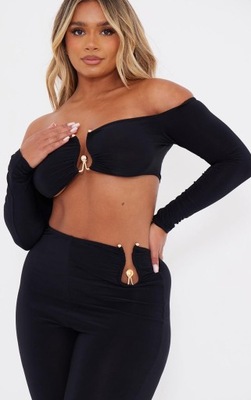 PRETTYLITTLETHING CROP TOP ŁĄCZENIE DŁUGI RĘKAW 9TV NG4__XXL