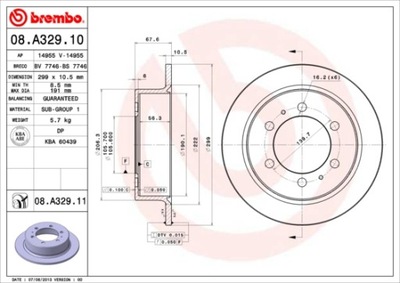 DISKAI STABDŽIŲ GAL. BREMBO 08.A329.11 08A32911 