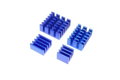 ZESTAW RADIATORÓW DO RASPBERRY PI4B SAMOPRZYLEPNE - 4 SZTUKI - NIEBIESKIE