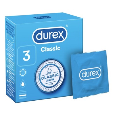 Prezerwatywy Durex Classic Sex Kondomy Box 3 szt