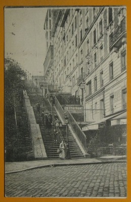 195612, Paryż, schody przy Rue Muller, obieg 1906