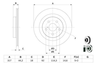 BOSCH 0 986 479 H19 DISCO DE FRENADO  