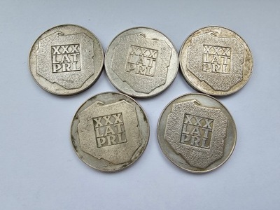 200 zł - XXX LAT PRL - 1974 Zestaw 5 monet