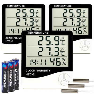 3X IDŐJÁRÁS ÁLLOMÁS IDŐJÁRÁS HŐMÉRŐ SZOBA HIGROMÉTER MINI SZETT