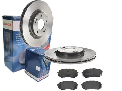 Тормозные диски тормозные колодки bosch перед kia optima ii 302mm фото №1