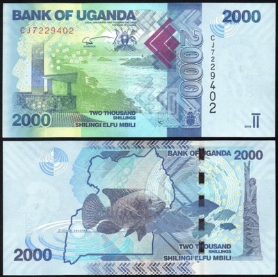 $ Uganda 2000 SHILLINGS P-50e UNC 2019