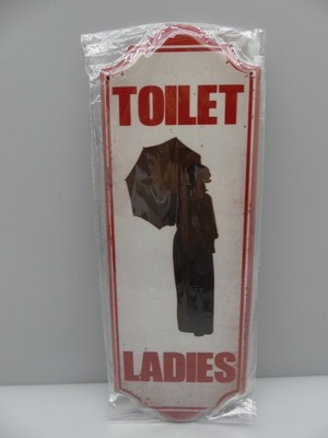 BLASZANY SZYLD TOILET 36 x 13 cm