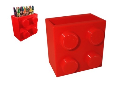 Przybornik kubek na długopisy kredki klocek LEGO