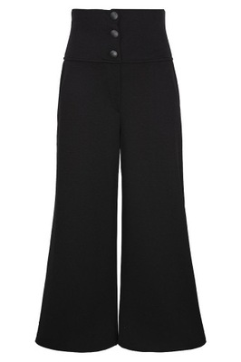 Eleganckie czarne spodnie wizytowe szerokie szwedy 146