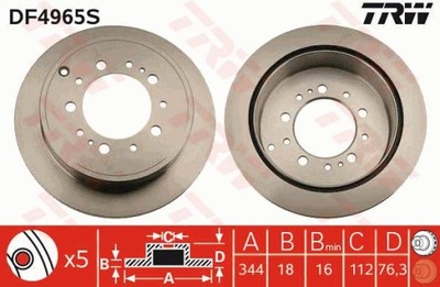 ДИСК HAM./TYŁ/ TOYOTA LANDCRUISER 4,5D T D-4D 08- 32V DOHC /1VDFTV/