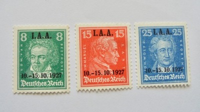 1927 DR Mi.407**-409** czyste znaczki z pełną gumą wartość 270,- Euro