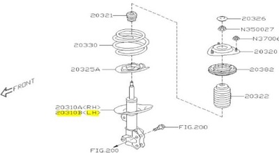 Амортизатор передний левый subaru forester v оригинал 2018-2021 фото №1