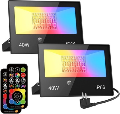 REFLEKTOR LED RGB PILOT IP66 WODOODPORNY 2 SZTUKI