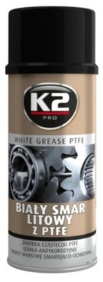 K2 BLANCO SMAR W SPRAY LITOWY Z TEFLONEM PTFE NA KOROZJE DO DE CHARNELAS CABLES  