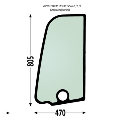 СТЕКЛО ДВЕРЬ ЛЕВАЯ VOLVO ECR25D EC15D EC18D EC20D EC27D